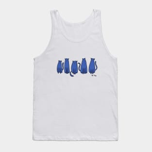 Cats in a Row - Blue Tank Top